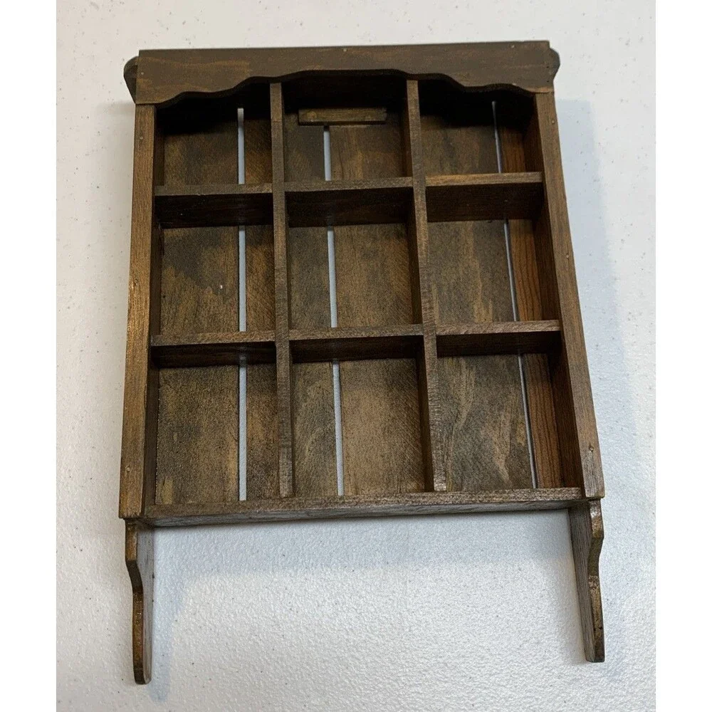 Vintage Country Wood Shadow Box Wall Shelf Curio Knick Knack Miniature Figurines - Picture 7 of 7